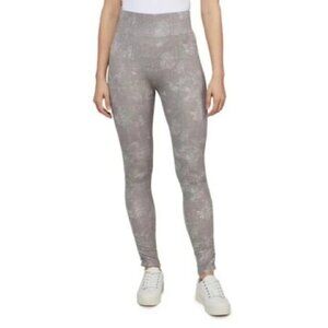 Mexx Women's Leggings Washed Tie Dye Ruched Grey High Rise Waist Size Medium